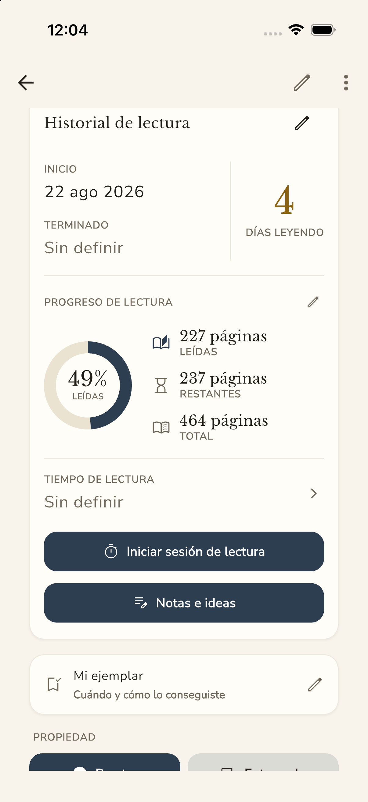 Historial de lectura